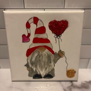 My brand new Valentine’s gnome painting
